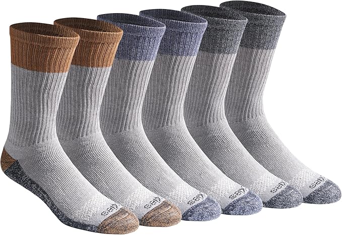Dickies Men's Dri-Tech Original Moisture Control Crew Socks, Available in M-XXL (6, 12, 18 Pairs)