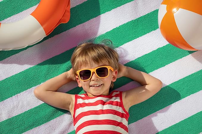 Utopia Towels 4 Pack Cabana Stripe Beach Towel, 30 by 60 Inches, Oversized 100% Ring Spun Cotton Pool Towels, Highly Absorbent Quick Dry Bath Towels for Beach, and Swim, Green