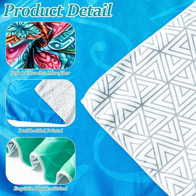 Turtle Oversized Beach Towel - Blue Turtle Sand Free Thin Quick Dry Lightweight Microfiber Towel 71"x35", Beach Accessories for Kid Adult Travel Sport Bath Swimming Camping Pool Vacation Essentials