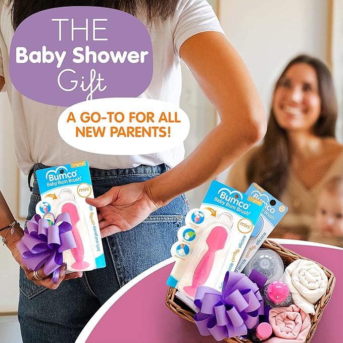 Bumco Mini Diaper Cream Spatula with Case - BPA-Free Butt Spatula Baby, Soft & Flexible Diaper Spatula, Diaper Cream Applicator, Mom-Invented Baby Must Haves, Diaper Bag Essentials, Butt Paste Spatula