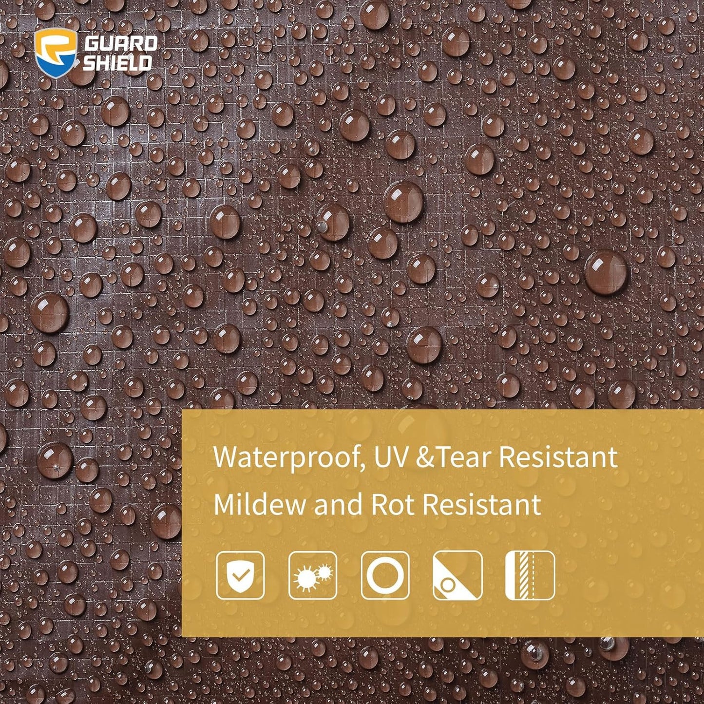 GUARD SHIELD Brown Tarp 6x8 Feet Waterproof Tarps Lightweight Camping Tarp Outdoor Multi Purpose Poly Cover 6mil