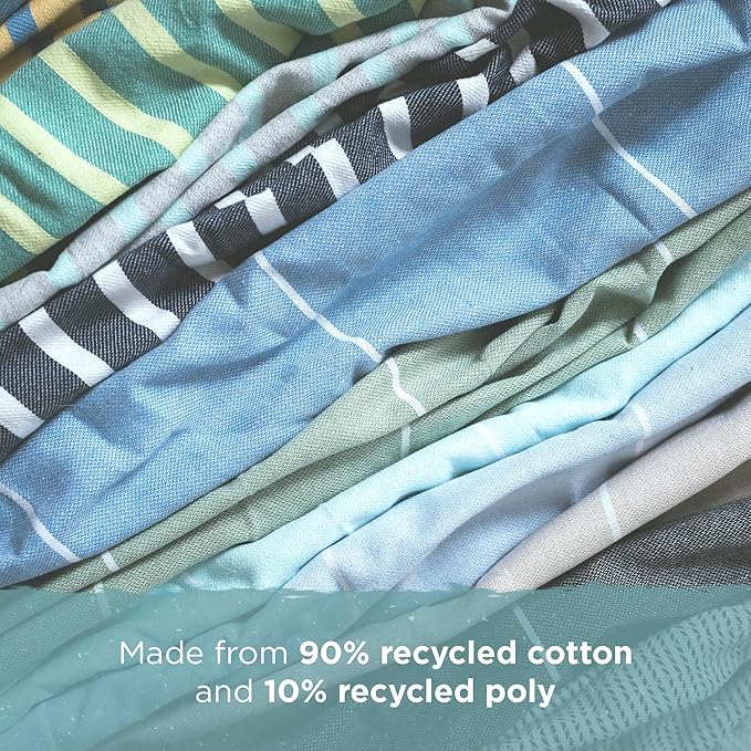 Large Turkish Beach Towel, Classic Denim Blue - Super Soft & Lightweight Quick Dry Absorbent Towels for Beach, Picnic Blanket or Bath Towel - Sand Free Organic Turkish Cotton Yarn