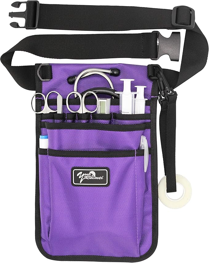 Nurse Fanny Pack for Work,Kit Practical Waist Bag for Nurses,Fanny Pack for Basics,Nurse Utility Belt Organizer Bag (Purple)