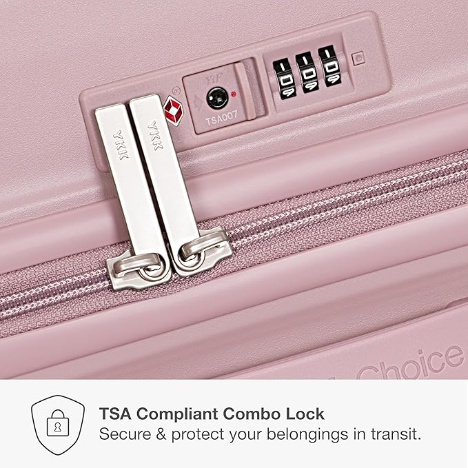 Traveler's Choice Ultimax II Polycarbonate Hardside Luggage with Spinner Wheels, Pink, 25-Inch Medium Luggage