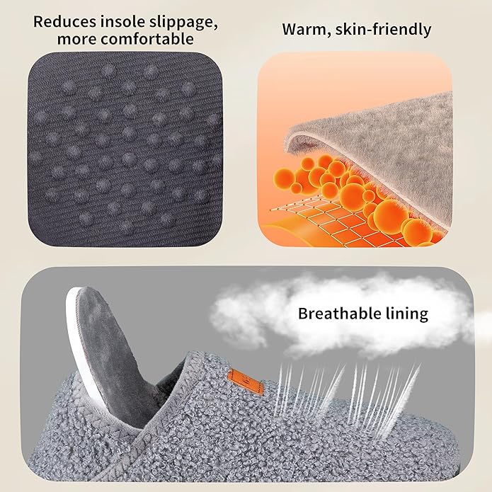 Women's Men's Fuzzy Fur Slippers Casual House Shoes Non Slip Barefoot Slipper Socks Warm Closed Back Indoor Outdoor Shoes