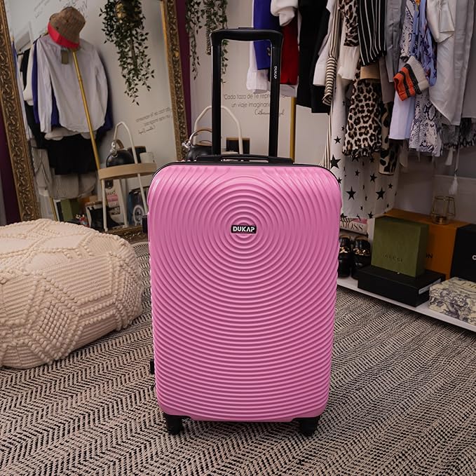 DUKAP INCEPTION Luggage with Spinner Wheels | Durable Lightweight Hardside Suitcase, Travel Bag with Handle and Trolley, 28-Inch Large Checked Luggage | Pink