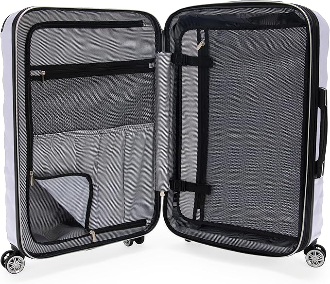Kenneth Cole REACTION Diamond Tower Collection Lightweight Hardside Expandable 8-Wheel Spinner Travel Luggage, Lavender, 2-Piece Set (20" & 28")