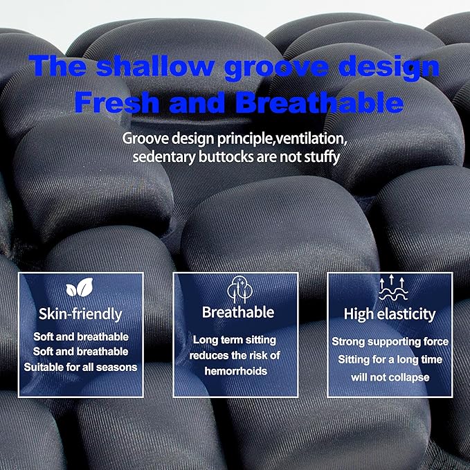 Travel Cushion,Patented Portable & Adjustable Airplane seat Cushion for Long Flights,Inflatable Cushion for Wheelchair, Travel,Driving