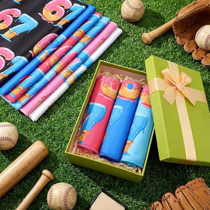 12 Pcs 67 Ice Cream Drip Cooling Towels Six Seven Ice Cream Baseball Workout Microfiber Sweat Rags for Neck and Face Team Gifts Favors for Gym Outdoor Sport Party(67 Baseball Drip)