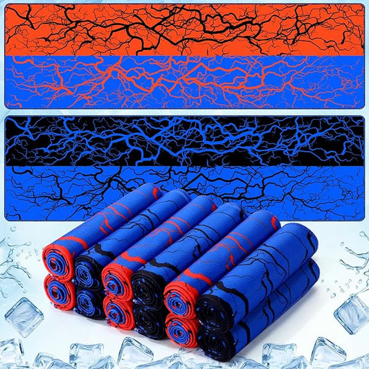 12 Pcs Cooling Towels for Neck and Face 40"x12" Soft Breathable Chilly Towel Ice Sport Microfiber Sweat Rag for Yoga Running Sport Gym Workout Camping Fitness Party Favors Team Gift
