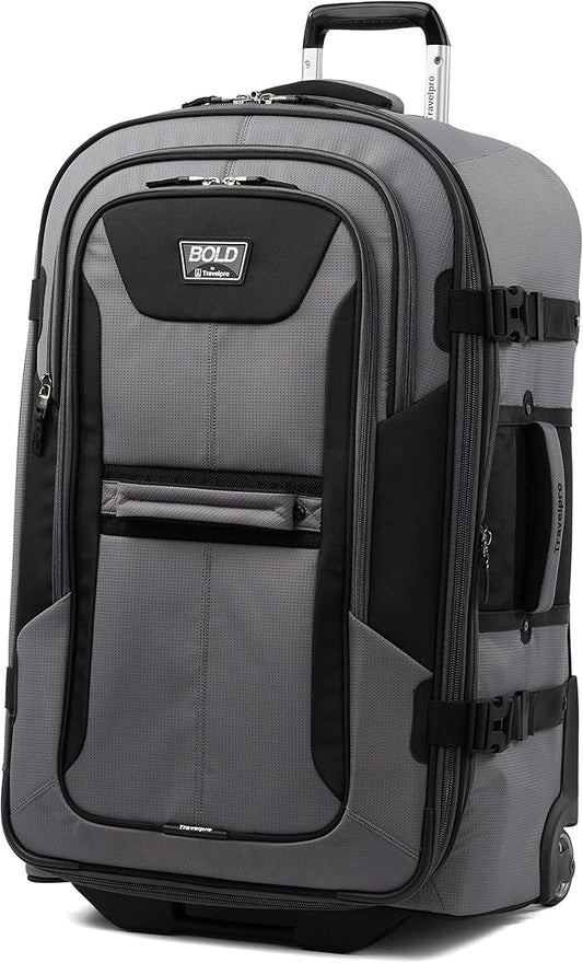 Travelpro Unisex-Adult Bold Softside Expandable Rollaboard Upright Luggage, Grey/Black, Checked-Large 28-Inch