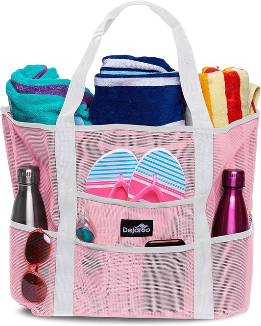 Dejaroo Mesh Sand Free Bag - Strong Lightweight Bag For Beach & Vacation Essentials. Tons of Storage!