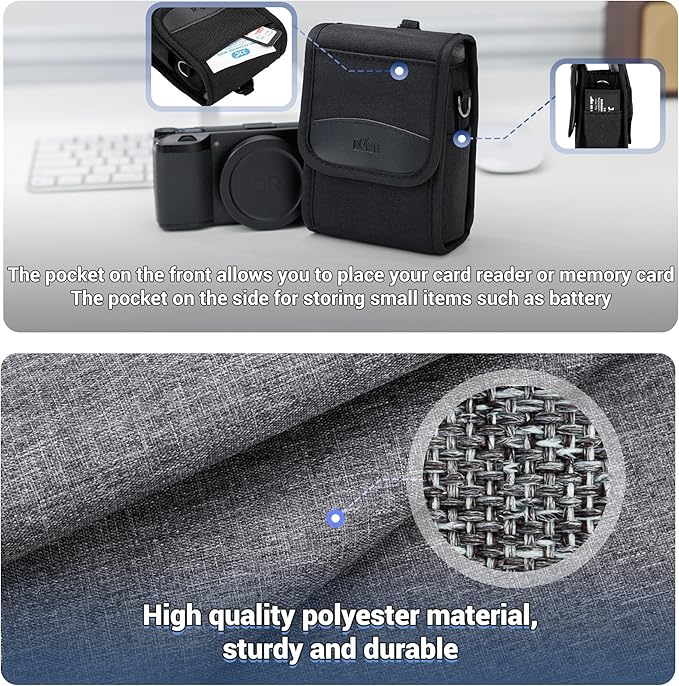 KIWIFOTOS Compact Camera Case Travel Pouch for Lumix ZS99 Sony RX100 VI ZV-1 II ZV-1 ZV-1F Ricoh GR IV III Canon ZS720 G7XIII GR IIIx Olympus TG-6 TG-5 EKTAR H35 Small Camera Bag