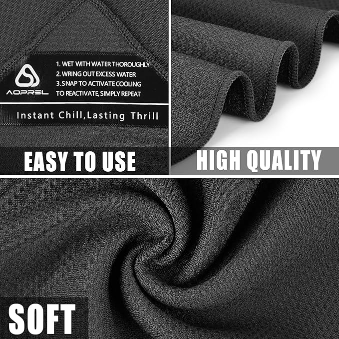 Cooling Hoodie Towel Magnetic Lock Towels for Neck and Face UV Protection, Moisture-Wicking for Camping Gym and Yoga
