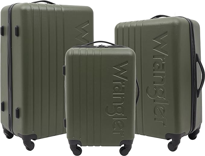 Wrangler Quest Luggage Set, Olive Green, 3 Piece Set (30"/26"/22")
