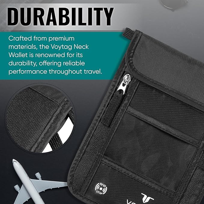 Ultra-Slim Comfort Neck Wallet & Passport Holder - RFID-Protected, Stylish Travel Pouch for Men & Women (Green)