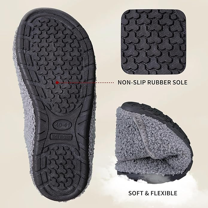 Women's Men's Fuzzy Fur Slippers Casual House Shoes Non Slip Barefoot Slipper Socks Warm Closed Back Indoor Outdoor Shoes