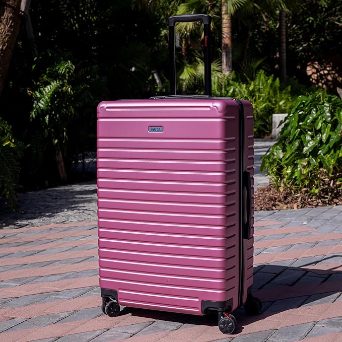 InUSA DEEP Luggage with GEL Handle | Spacious Traveling Suitcases, Travel Suitcase with Dual Spinner Wheels and Studs | 28 Inch Large Hardside Luggage | Rose Gold