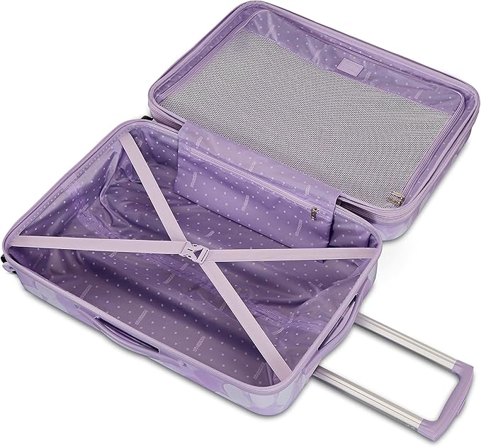 American Tourister Moonlight Hardside Expandable Luggage with Spinner Wheels, Lavender Maze, Carry-On 21-Inch