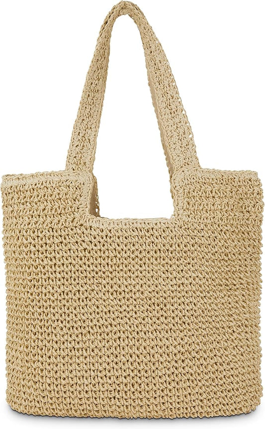 Straw Beach Tote Bag: Large Summer Boho Woven Bags - Rattan Handmade Shoulder Handbags for Women