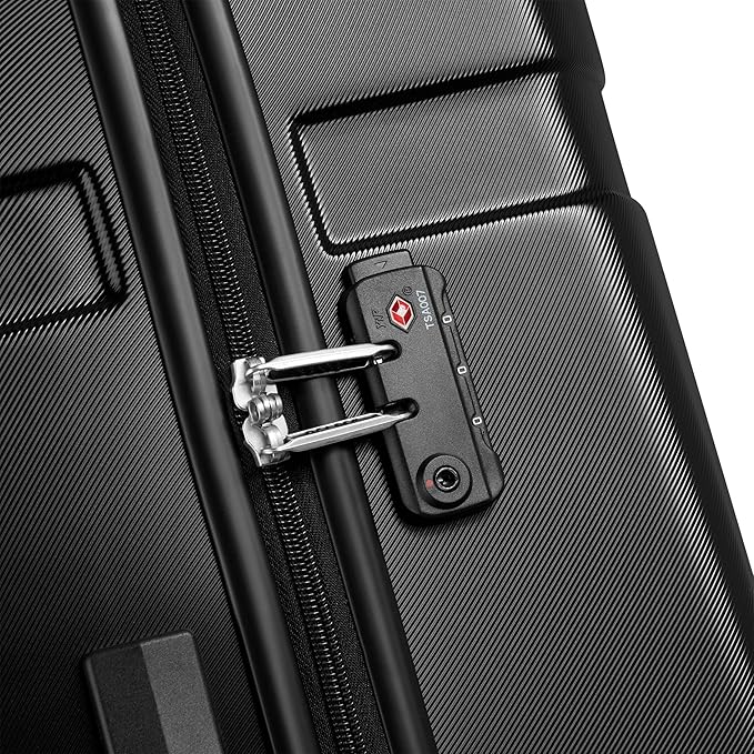 United Colors of Benetton Now! Hardside Luggage with Spinner Wheels, Black, Checked-Large 27 Inch