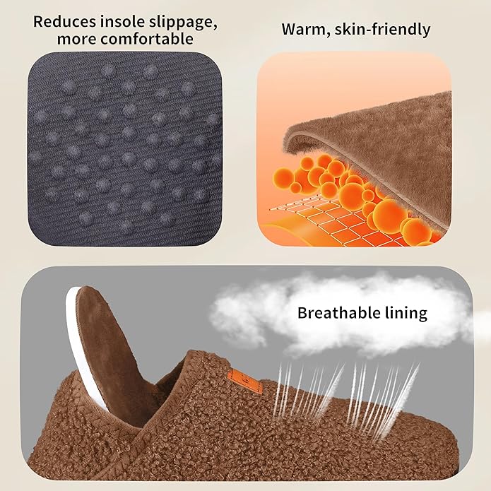 Women's Men's Fuzzy Fur Slippers Casual House Shoes Non Slip Barefoot Slipper Socks Warm Closed Back Indoor Outdoor Shoes