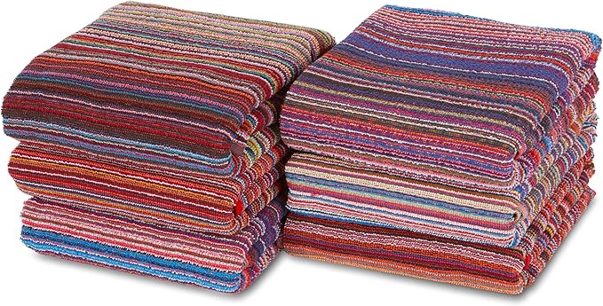 BolBom*S Bath Towel Set 4 Pack,30 x 60 Inches Large 100% Cotton Stripe Bath Towel Soft,Absorbent and Quick Dry Towels for Bathroom, Pool, Beach, Swim and Yoga, Bathroom Towels for Daily Use