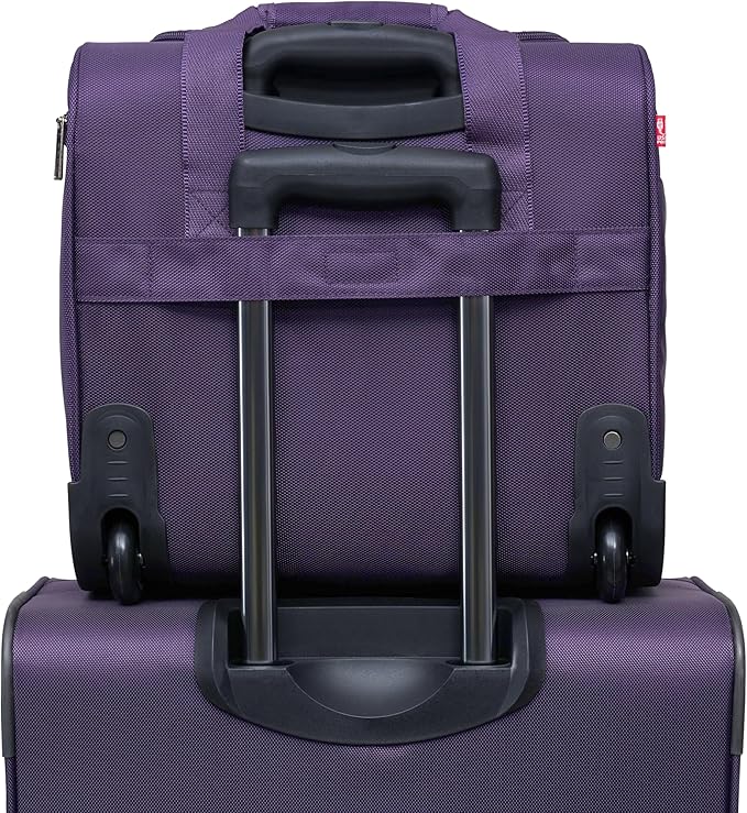 TPRC 15" Smart Underseat Carry-On Luggage with USB Charging Port, Purple