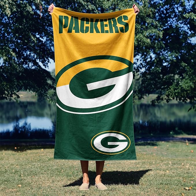 Northwest NFL Oversized Microfiber Beach Towel, 60 x 70 Inches – Quick Dry, Sand Resistant, Lightweight, Highly Absorbent, Shibori Design