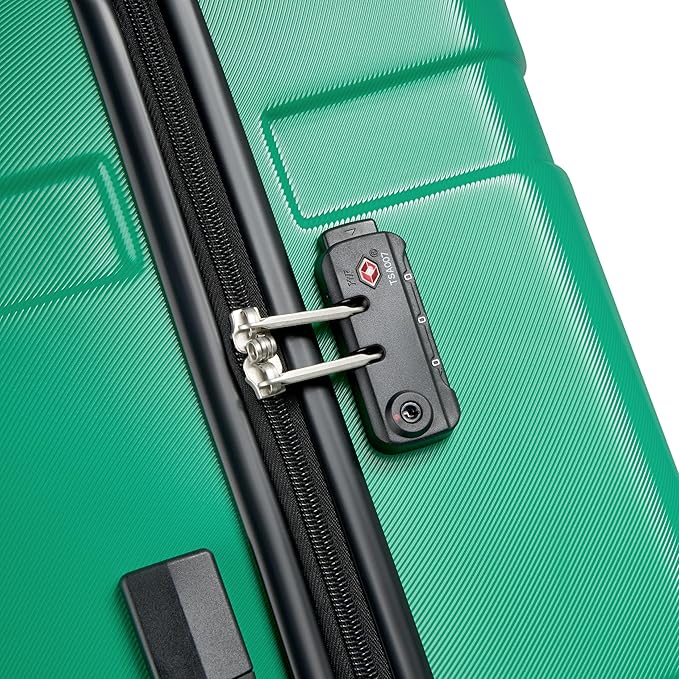 United Colors of Benetton Now! Hardside Luggage with Spinner Wheels, Green, Checked-Large 27 Inch