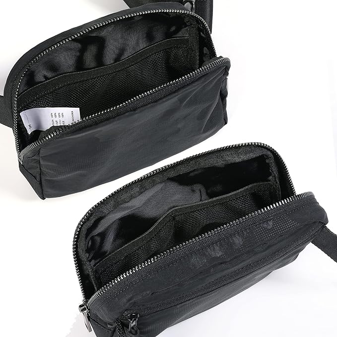 Fanny Pack Crossbody Bag Trendy Waterproof Small Sling Cross Body Purse for Women Men Fashion Waist Packs Mini Belt Bag Pouch Chest Bum Bag Lulu Dupes for Travel Vacation Running Black Camo