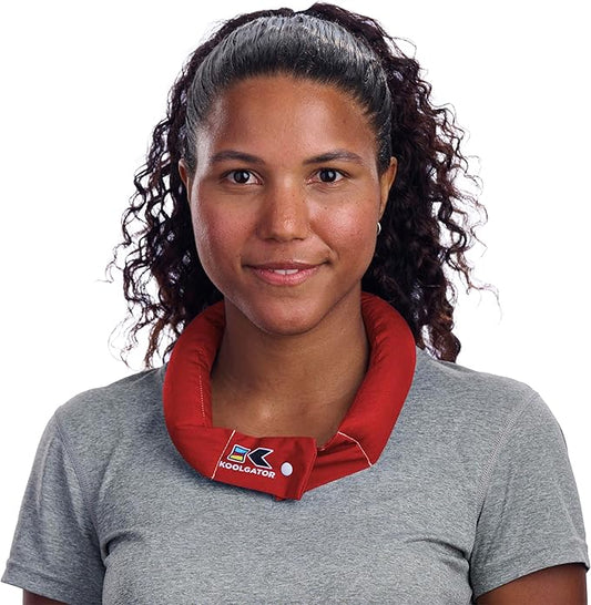 KOOLGATOR Evaporative Cooling Neck Wrap – Reusable Neck Cooler with Long Lasting Relief During Hot Weather Activities, Sports, & Outdoor Work, Red, 1 Pack