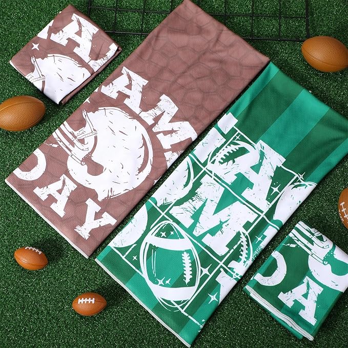 12 Pcs Football Game Day Accessories Football Cooling Towels Ball Team Gift Microfiber Breathable Chilly Towel 35"x15" Sports Soft Ice Towel for Coach Training