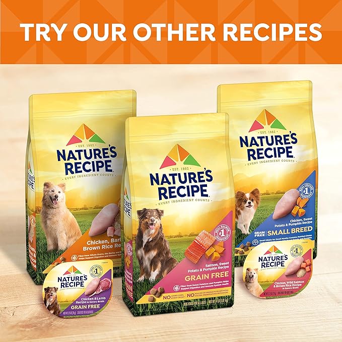 Nature's Recipe Grain Free Dog Food, Chicken | Small Breed | Sweet Potato & Pumpkin | 4 lb Bag | Pack of 2
