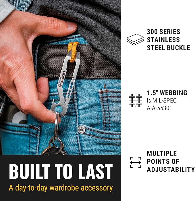 Wazoo Cache Belt for Men with Hidden Pocket, Adjustable Anti-Theft Travel Belt, Nylon with Stainless Steel Buckle