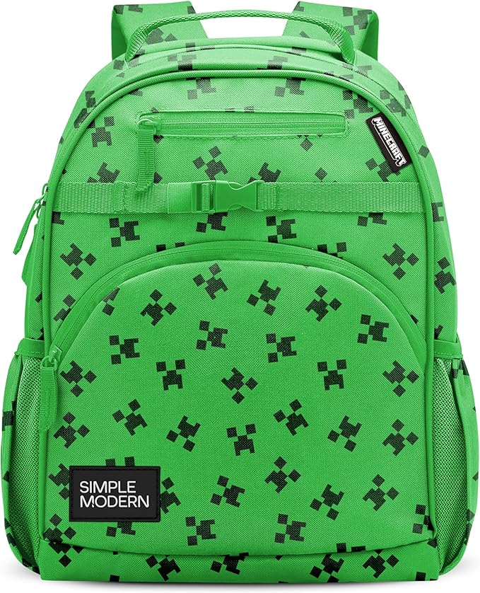 Simple Modern Medium Minecraft Toddler Backpack for School Girls and Boys | Kindergarten Elementary Kids Backpack | Fletcher Collection | Kids - 15" tall | Minecraft Creeper