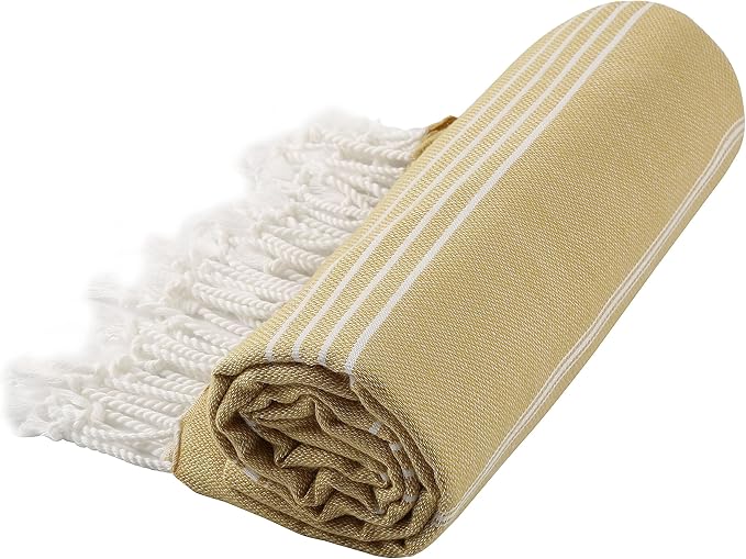 Cacala Lightweight and Thin Turkish Beach Towel 100% Cotton Sand-Free and Quick-Drying Goodness Perfect as an Extra Large Travel Towel, Beach Accessory, or Gift for Beach Lovers, 37 x 70
