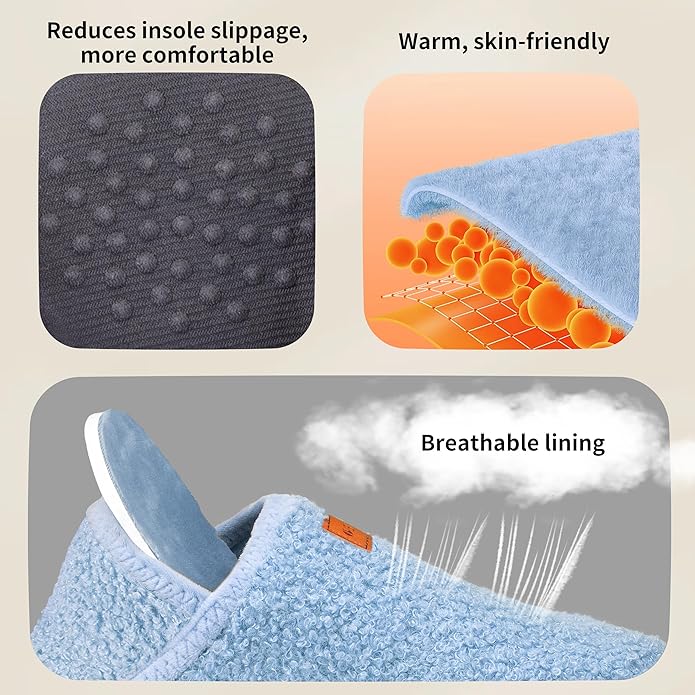 Women's Men's Fuzzy Fur Slippers Casual House Shoes Non Slip Barefoot Slipper Socks Warm Closed Back Indoor Outdoor Shoes