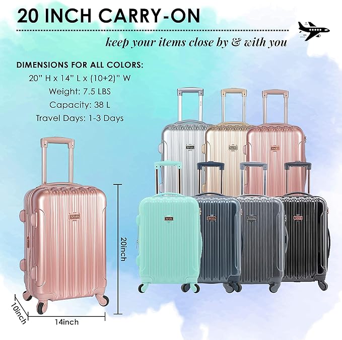 kensie 20" "Alma" Carry-On TSA-Lock Spinner Luggage