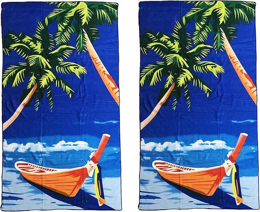 allgala Microfiber Beach Towel | Packable Beach Towel for Family | Quick Dry, Lightweight, Super Absorbent | Perfect for Beach, Pool, and Camping | Oversize 40"x70" - Boat