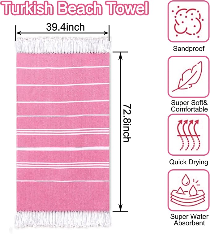 Beach Towel 2 Pack,Sand Free Beach Towels Oversized 39 x 72,Turkish Beach Towel Quick Dry Towel,Lightweight Pool Towels for Adults Travel Towel,Cool Beach Accessories Super Absorbent Towels