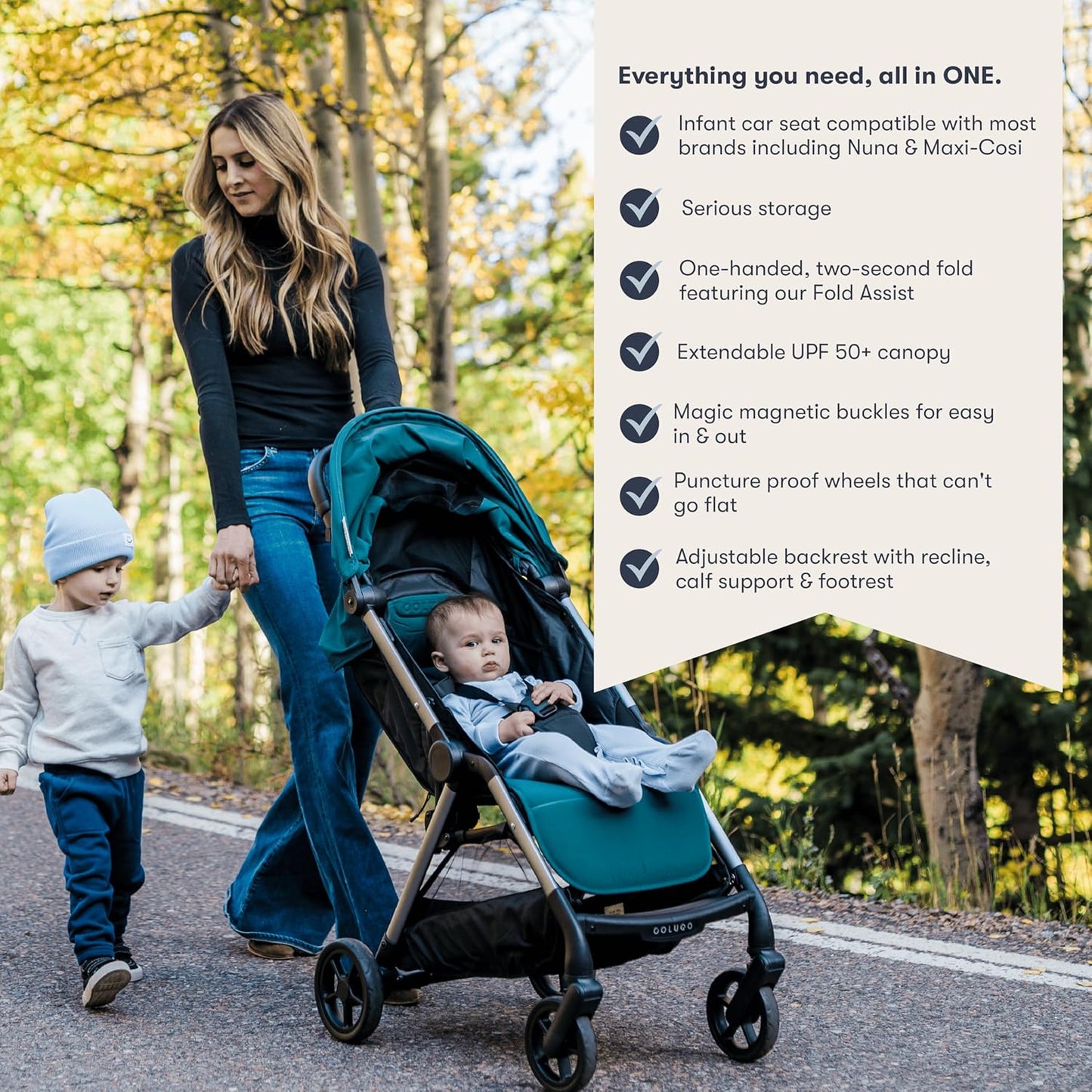 Colugo The One Stroller - Lightweight Easy Fold Compact Toddler and Baby Stroller for Travel, Large Storage Basket, One Hand Fold, Includes Raincover, Bumper Bar, Cupholder (Knockout Pink)