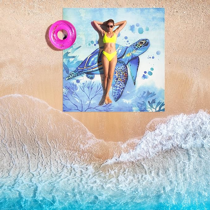 AISPARKY Beach Blanket Waterproof Sandproof Extra Large, Oversized Beach Mat, Quick Drying&Compact&Lightweight, Picnic Blankets Vacation Essentials for Outdoor Beach Camping (108" X 120" (8 Person))