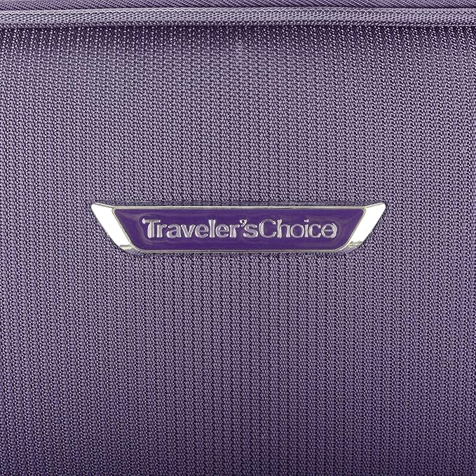 Traveler's Choice Lares Softside Expandable Luggage with Spinner Wheels, Purple, 3 Piece Luggage Set