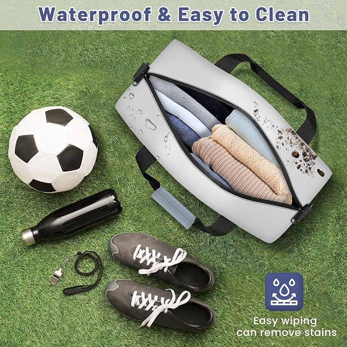 Basketball Soccer Gifts for Boys Girls - Custom Sports Duffle Bag, Personalized Name & Team Bag, Water-Resistant Gym Bag for Basketball, Soccer, Volleyball | Y-Navy Grey