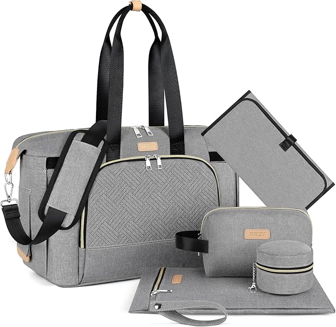 ITIEZY Diaper Bag Tote for Baby - Large Mommy Bag with Portable Changing Pad Pacifier Case, Hospital Bags Travel Baby Bag