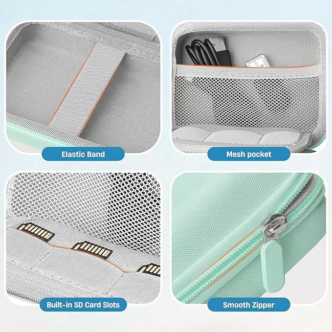 Digital Camera Case Compatible with CAMKORY Digital Point and Shoot/for KODAK PIXPRO FZ45/55 16MP Vlogging/for VAHOIALD FHD 1080P/for IWEUKJLO/for Nsoela, Holder for SD Card More (Green)