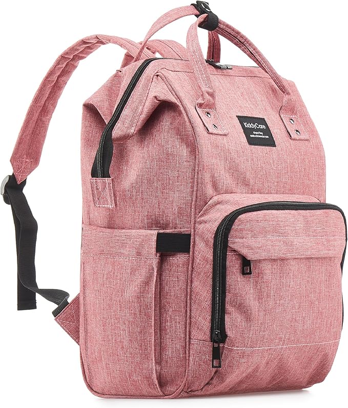 Kiddycare Diaper Backpack for Mom | Travel Backpack Featuring Baby Diaper Bags with Changing Station for Several Use, Waterproof Tote Bag Perfect for Maternity Baby Bags Stylish | Pink