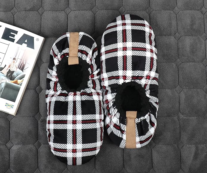 Keyela Mens Slipper Socks With Non Skid Bottoms, Warm Slipper Socks With Grippers For Men, Fuzzy House Slippers