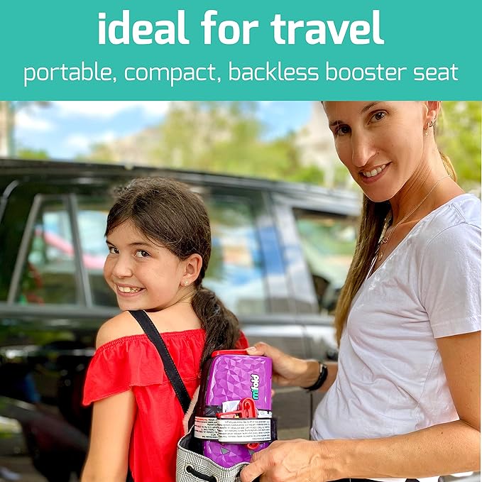 New Mifold Comfort Grab-and-go Car Backless Booster Seat-Compact and Portable for Every Day, Carpooling, Travel, Ocean Blue